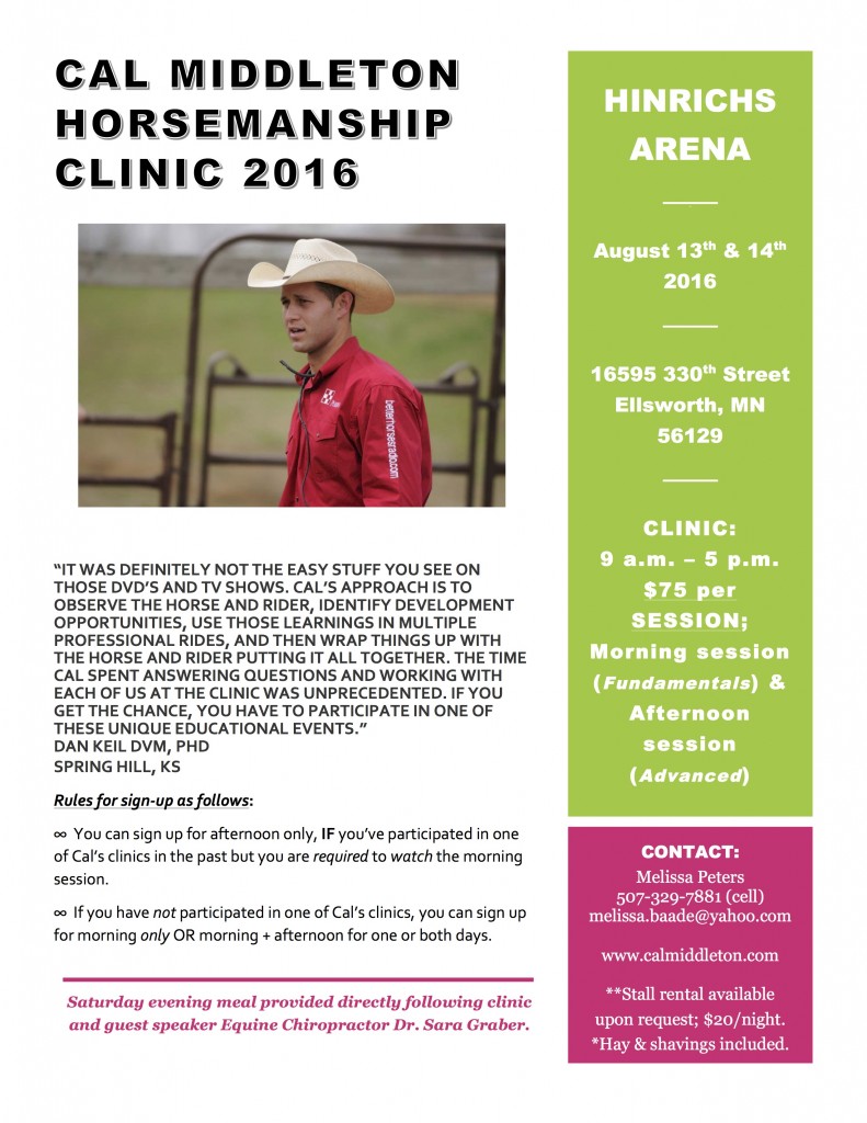 August 13-14 Clinic Flyer